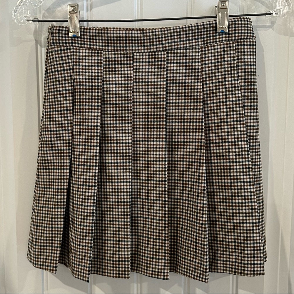 Zara Classic Checkered Pleated Skirt Girls Size 10